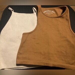 Aeropostale Seriously Soft Ribbed Tank - Brown